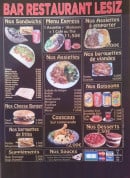 Menu Bar restaurant Lesiz - Les sandwiches, burgers, barquettes...