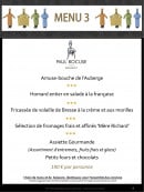 Menu Paul Bocuse - Menu 3