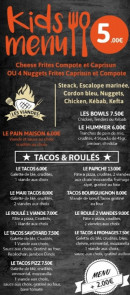 Menu Lebeyk Tacos - Les menus enfants et tacos