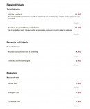 Menu Les copains d’abord - Plats, desserts et boissons