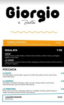 Carte et menu de Giorgio e Basta à Saint Bonnet de Mure — Insalata, foccacia...