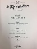 Menu La Ré'création - Menu du marché