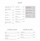 Menu Le 37 - Les apéritifs et cocktails 
