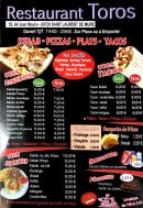 Menu Toros - Sandwiches, assiettes, tacos,...
