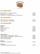 Menu L’auberge des petits - Les vins