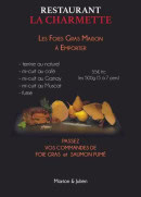 Menu La Charmette - Les foies gras à emporter