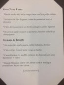 Carte et menu de Entre Terre et Mer à La Tour de Salvagny — Les spécialités, les fromages et desserts