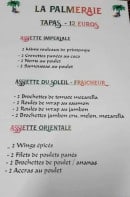 Carte et menu de La palmeraie à La Tour de Salvagny — Tapas