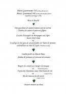 Menu Le Morgon - Menu gastronome et gourmand