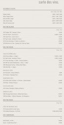 Menu Le Chapotin - Vins