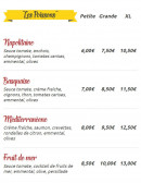 Carte et menu de Rémi et nanie pizz’ à Frotey les Vesoul — Les pizzas poissons