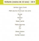 Menu Le Balcon - menu enfant