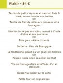 Menu Le Balcon - menu 54€