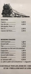 Menu L'Orient Express - Les digestifs et boissons chaudes