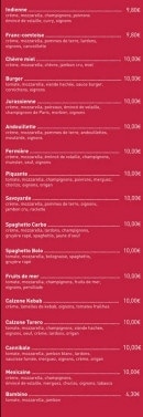 Carte et menu de Pizz a scey ici à Scey-sur-Saône-et-Saint-Albin — pizzas suite