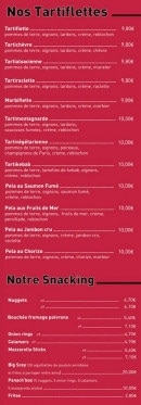Carte et menu de Pizz a scey ici à Scey-sur-Saône-et-Saint-Albin — les tartiflttes