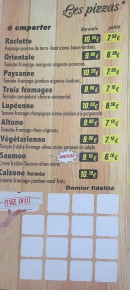 Carte et menu de Pizzeria Di U Carettu à Saint Loup sur Semouse — Les pizzas