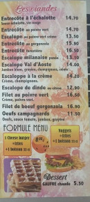 Carte et menu de Pizzeria Di U Carettu à Saint Loup sur Semouse — Les viandes