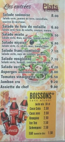 Carte et menu de Pizzeria Di U Carettu à Saint Loup sur Semouse — Les entrées