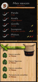 Menu Black Panda - Sauces et extras