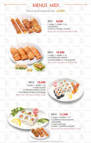 Menu Toyo Sushi - Les menus midi