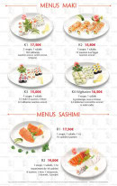 Menu Toyo Sushi - Les menus maki et menus sashimi