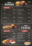 Menu Le 101 Avenue - les burgers