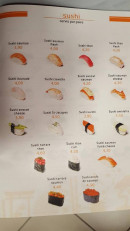 Menu Sushi Go - Sushi