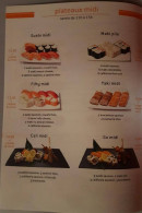 Menu Sushi Go - Plateaux midi