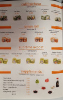 Menu Sushi Go - Cali'fraîcheur, onionb roll, sûpreme avocat,...