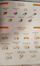 Menu Sushi Go - Temaki et califoria