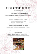 Carte et menu de L'Auberge de St Julien à Saint Julien de Joncy — Les spécilaités
