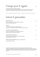 Menu Lameloise - desserts, fromages