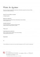 Menu Lameloise - menu du déjeuner