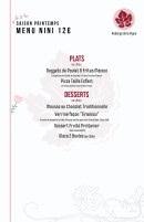 Carte et menu de Auberge de la Vigne à Saint Romain Sous Gourdon — Le menu Nini