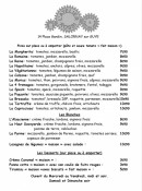 Carte et menu de L'Atelier Rossi à Salornay sur Guye — Les pizzas et desserts