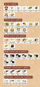 Carte et menu de Kouunn Sushi à Montceau les Mines — Les sushis, makis, temakis...