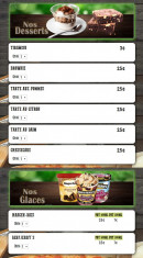 Menu La Strada Pizza - Les desserts et glaces