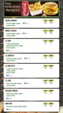 Menu La Strada Pizza - Les burgers