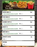 Menu La Strada Pizza - Les tex mex