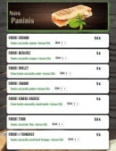 Menu La Strada Pizza - Les paninis