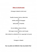 Carte et menu de L'auberge du Passe-Temps à Saint Berain Sous Sanvignes — Menu à 23