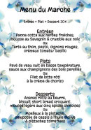 Menu Les Délices de Frangy - Le menu du marché