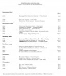 Carte et menu de Le Moulin d'Hauterive à Saint Gervais en Valliere — Extrait de la carte des vins