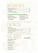 Menu La Roseraie - Lesapéritives, entrées et salades