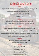 Carte et menu de La Voie Gourmande à Saint Gengoux le National — La carte du soir
