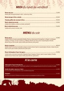 Carte et menu de Au Bouchon Chapellois à La Chapelle de Guinchay — Les menus