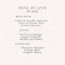 Carte et menu de Domaine des Marguerites à Paray le Monial — Le menu du jour