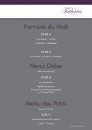 Menu Les Tuileries - La formule du midi à 12,89€ et 15,8€, menu détox à 12,8€...