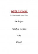 Menu Auberge des alouettes - Le midi express 
